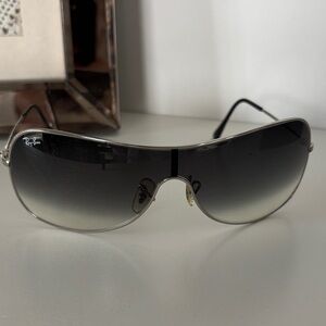 Ray-Ban Silver and Black Wrap Sunglasses